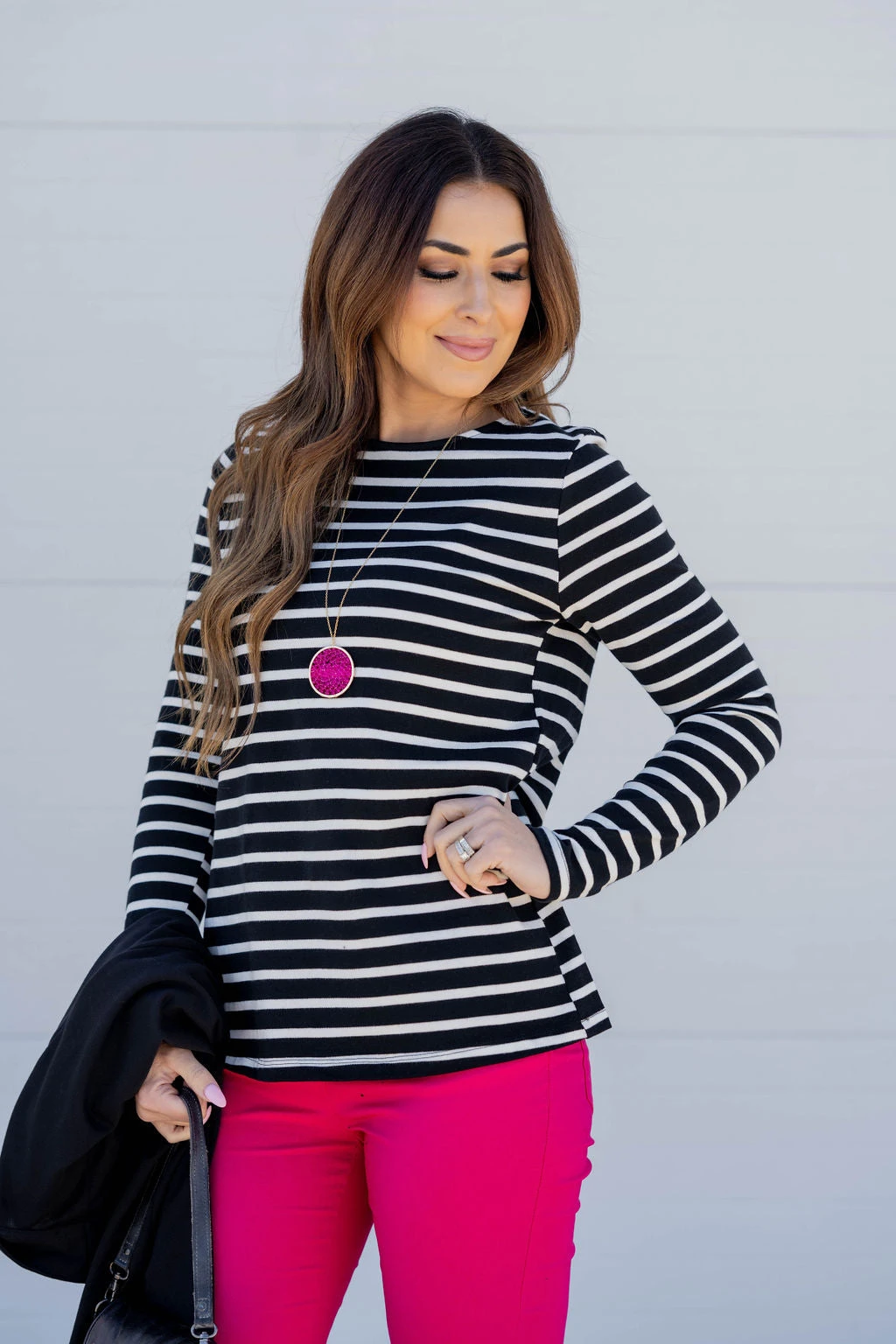 Striped Cotton Long Sleeve Tee 6 Striped Cotton Long Sleeve Tee - Image 6