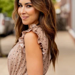 Polka Dottie Cinched Neck Midi Dress -Women's Clothing Store untitled 1428 e968a1b3 bcc2 4970 b2f7 2c833640a41c