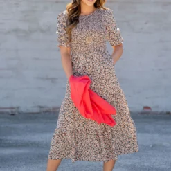 Daisies Ruched Top Midi Dress 23 Daisies Ruched Top Midi Dress -Women's Clothing Store untitled 1430