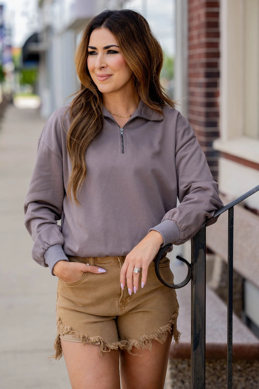 Simple Balloon Sleeve Pullover 1 Simple Balloon Sleeve Pullover