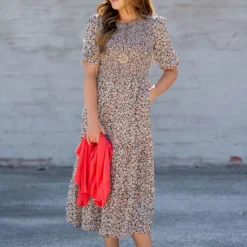 Daisies Ruched Top Midi Dress 38 Daisies Ruched Top Midi Dress -Women's Clothing Store untitled 1449