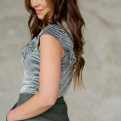 Vertical Ribbed Flutter Tee -Women's Clothing Store untitled 1456 2100980c b0fc 4e72 8fe3 25b9235bf23a