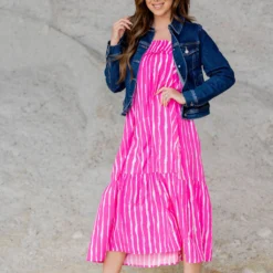 Painted Stripes Off The Shoulder Maxi Dress -Women's Clothing Store untitled 1489 89e76772 f84f 4a30 be3c 03132a78a64e