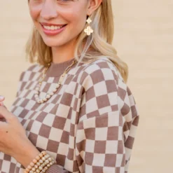 Checkered Ribbed Trim Sweater -Women's Clothing Store untitled 1544 13a8d1bc 5810 49be aece c522a3efca25