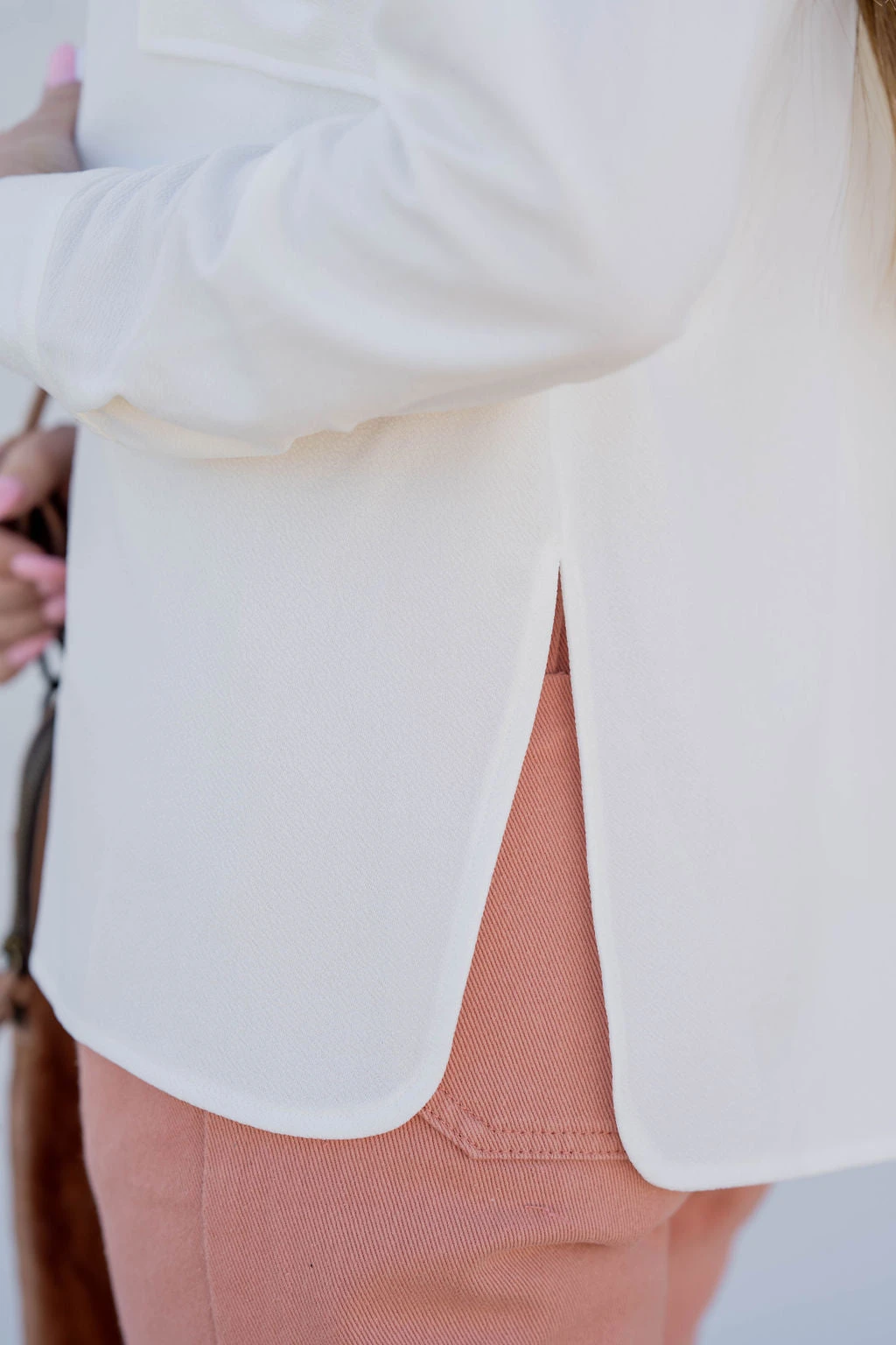 Lightweight Side Slit Button Up Blouse 9 Lightweight Side Slit Button Up Blouse - Image 9