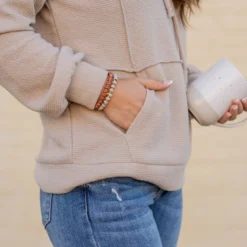 Woven Textured Mid Seam Hoodie -Women's Clothing Store untitled 1610 8b805235 511a 474f 88f2 78e056b09798