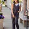 Basic Two Pocket Cropped Tank Jumpsuit