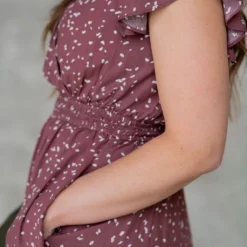 Speckled Wrap Top Midi Dress -Women's Clothing Store untitled 1653