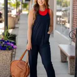 Basic Two Pocket Cropped Tank Jumpsuit -Women's Clothing Store untitled 1653 9e5b6a65 255f 4f4f bdcd 2d43f81129da