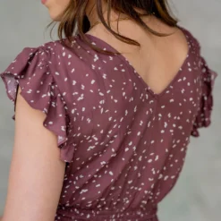 Speckled Wrap Top Midi Dress -Women's Clothing Store untitled 1662