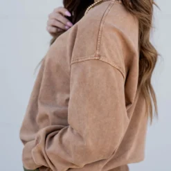 Acid Washed Crewneck Sweatshirt -Women's Clothing Store untitled 1665 160c9210 1e45 430a 82dd 8a2d841bdb25