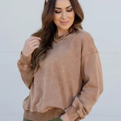 Acid Washed Crewneck Sweatshirt -Women's Clothing Store untitled 1673 329a0314 a19c 485a a076 a10057b0405f