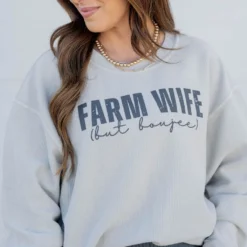 Farmwife But Boujee Ribbed Graphic Crewneck 10 Farmwife But Boujee Ribbed Graphic Crewneck -Women's Clothing Store untitled 1684