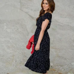 Speckled Wrap Top Midi Dress -Women's Clothing Store untitled 1695 a7e4c539 bfb9 4850 bf6a 69016f855c07