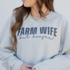 Farmwife But Boujee Ribbed Graphic Crewneck 12 Farmwife But Boujee Ribbed Graphic Crewneck -Women's Clothing Store untitled 1699