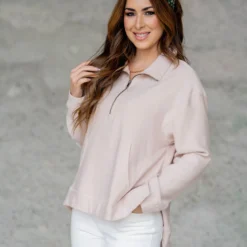 Side Slit Pullover Sweatshirt