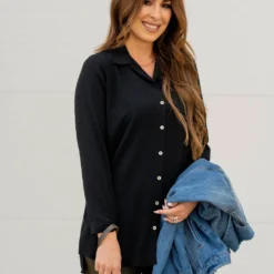 Classy Tunic Button Up Blouse -Women's Clothing Store untitled 1751