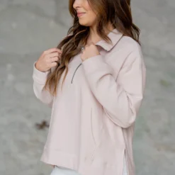 Side Slit Pullover Sweatshirt -Women's Clothing Store untitled 1755