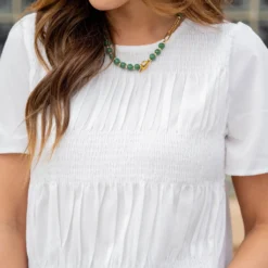 Ruched Stripes Blouse -Women's Clothing Store untitled 1781