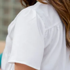 Ruched Stripes Blouse -Women's Clothing Store untitled 1790