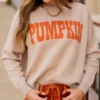 Pumpkin Ribbed Trim Sweater