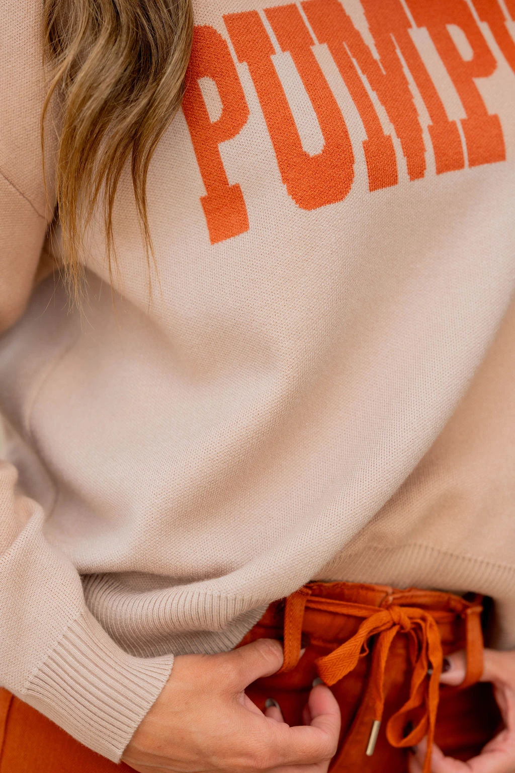 Pumpkin Ribbed Trim Sweater 6 Pumpkin Ribbed Trim Sweater - Image 6