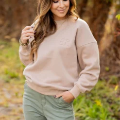 Believer Embossed Crewneck -Women's Clothing Store untitled 1898