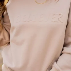 Believer Embossed Crewneck -Women's Clothing Store untitled 1908