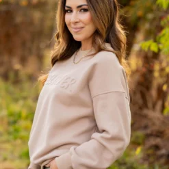 Believer Embossed Crewneck -Women's Clothing Store untitled 1913