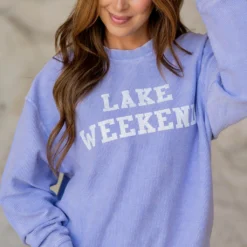 Lake Weekend Ribbed Graphic Crewneck 11 Lake Weekend Ribbed Graphic Crewneck -Women's Clothing Store untitled 2 109