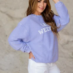 Lake Weekend Ribbed Graphic Crewneck 13 Lake Weekend Ribbed Graphic Crewneck -Women's Clothing Store untitled 2 111