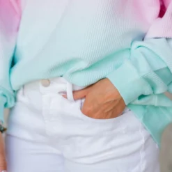 Happy Gradient Ribbed Graphic Crewneck -Women's Clothing Store untitled 2 118