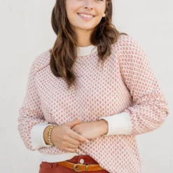 Diamond Stitched Ribbed Trim Sweater -Women's Clothing Store untitled 2 118 16f284f7 a2e3 40ed 8674 c4270e9d25b4