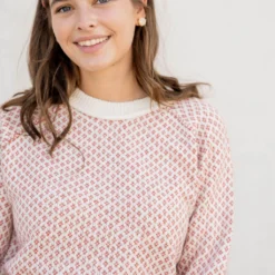 Diamond Stitched Ribbed Trim Sweater -Women's Clothing Store untitled 2 119 d4ed50d2 a140 4486 982e d8e7246fac64