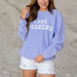 Lake Weekend Ribbed Graphic Crewneck 14 Lake Weekend Ribbed Graphic Crewneck -Women's Clothing Store untitled 2 121