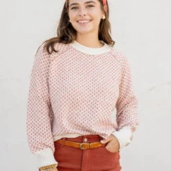 Diamond Stitched Ribbed Trim Sweater -Women's Clothing Store untitled 2 126 5cd12965 3ffc 4fc2 a45f d7919d6f9f84