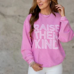 Raise Them Kind Ribbed Graphic Crewneck