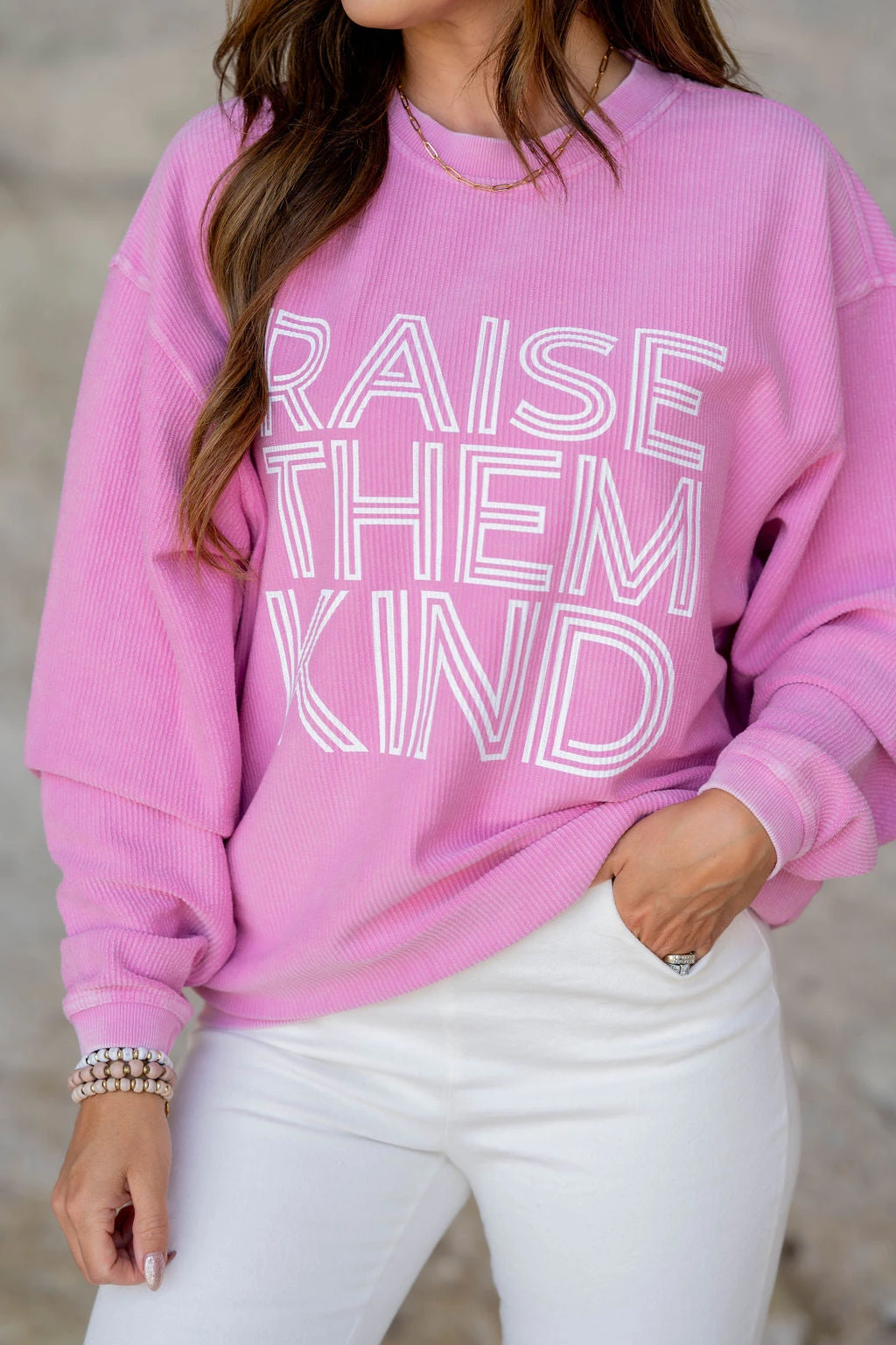 Raise Them Kind Ribbed Graphic Crewneck 3 Raise Them Kind Ribbed Graphic Crewneck - Image 3