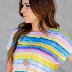 Watercolor Stripes Tee 9 Watercolor Stripes Tee -Women's Clothing Store untitled 2 14
