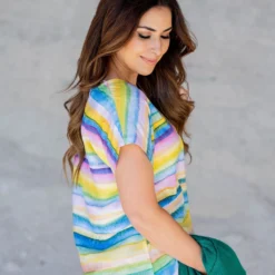 Watercolor Stripes Tee 11 Watercolor Stripes Tee -Women's Clothing Store untitled 2 16