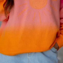 Sunshine Gradient Ribbed Graphic Crewneck 16 Sunshine Gradient Ribbed Graphic Crewneck -Women's Clothing Store untitled 2 177