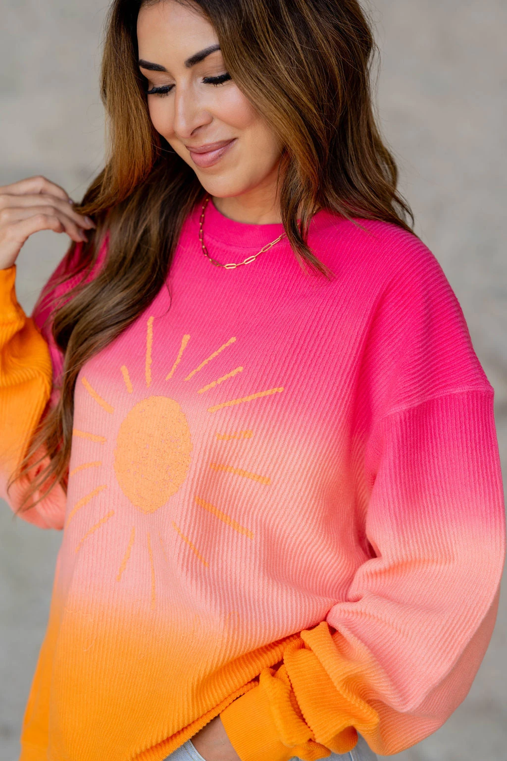 Sunshine Gradient Ribbed Graphic Crewneck 9 Sunshine Gradient Ribbed Graphic Crewneck - Image 9