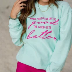 Focus On The Good Ribbed Graphic Crewneck 8 Focus On The Good Ribbed Graphic Crewneck -Women's Clothing Store untitled 2 183