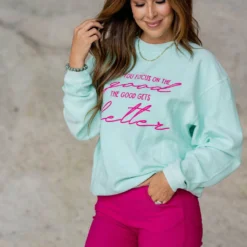 Focus On The Good Ribbed Graphic Crewneck 9 Focus On The Good Ribbed Graphic Crewneck -Women's Clothing Store untitled 2 184