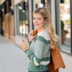 Mixed Stripes Thermal Sweater -Women's Clothing Store untitled 2 193