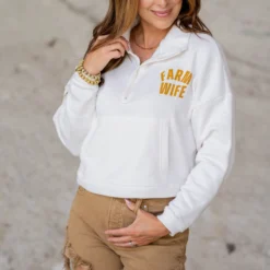 Farm Wife Quarter Zip Pullover