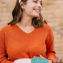 Waffled Mid Seam V Sweater -Women's Clothing Store untitled 2 216 b497b4c5 2d4e 4a8d a70e af76c8db3b72