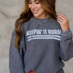 Keepin' It Rural Ribbed Graphic Crewneck