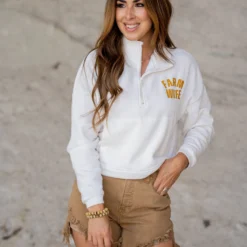 Farm Wife Quarter Zip Pullover -Women's Clothing Store untitled 2 229