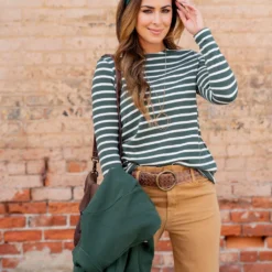 Striped Cotton Long Sleeve Tee